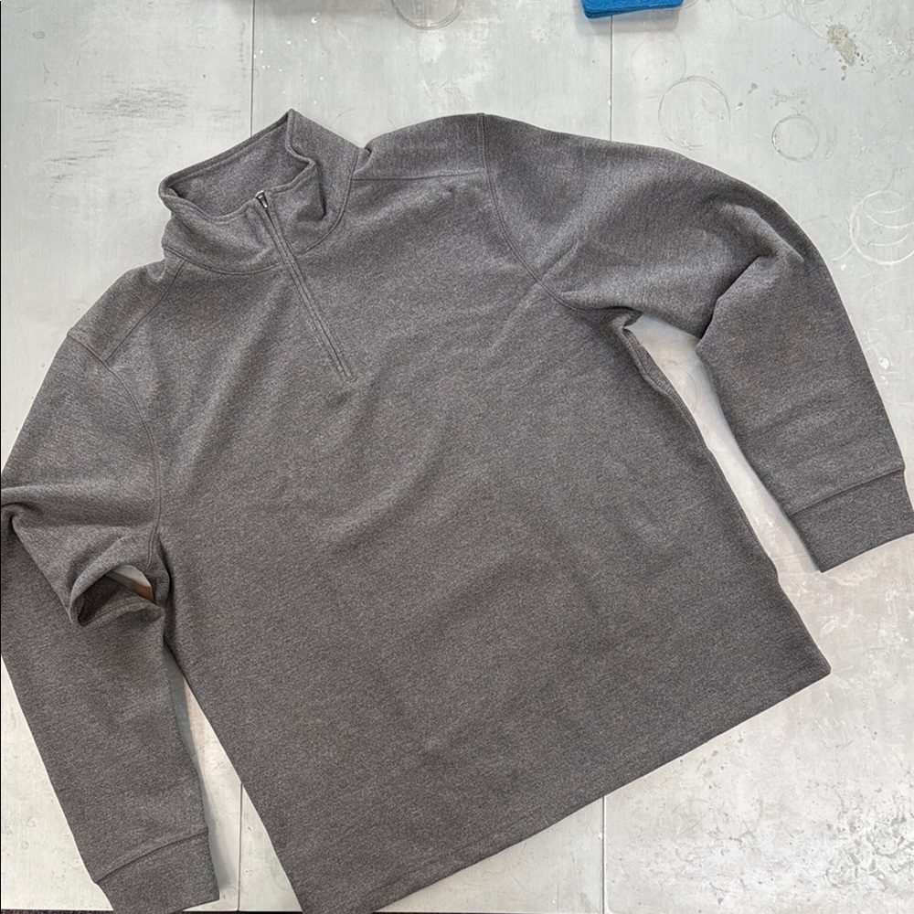 NWT J. Crew Men's L Seaboard Soft-Knit Gray Half-Zip Sweater - heather flannel